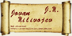 Jovan Milivojev vizit kartica